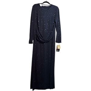 Vintage USA Made Full Length Dress Navy 14W NEW